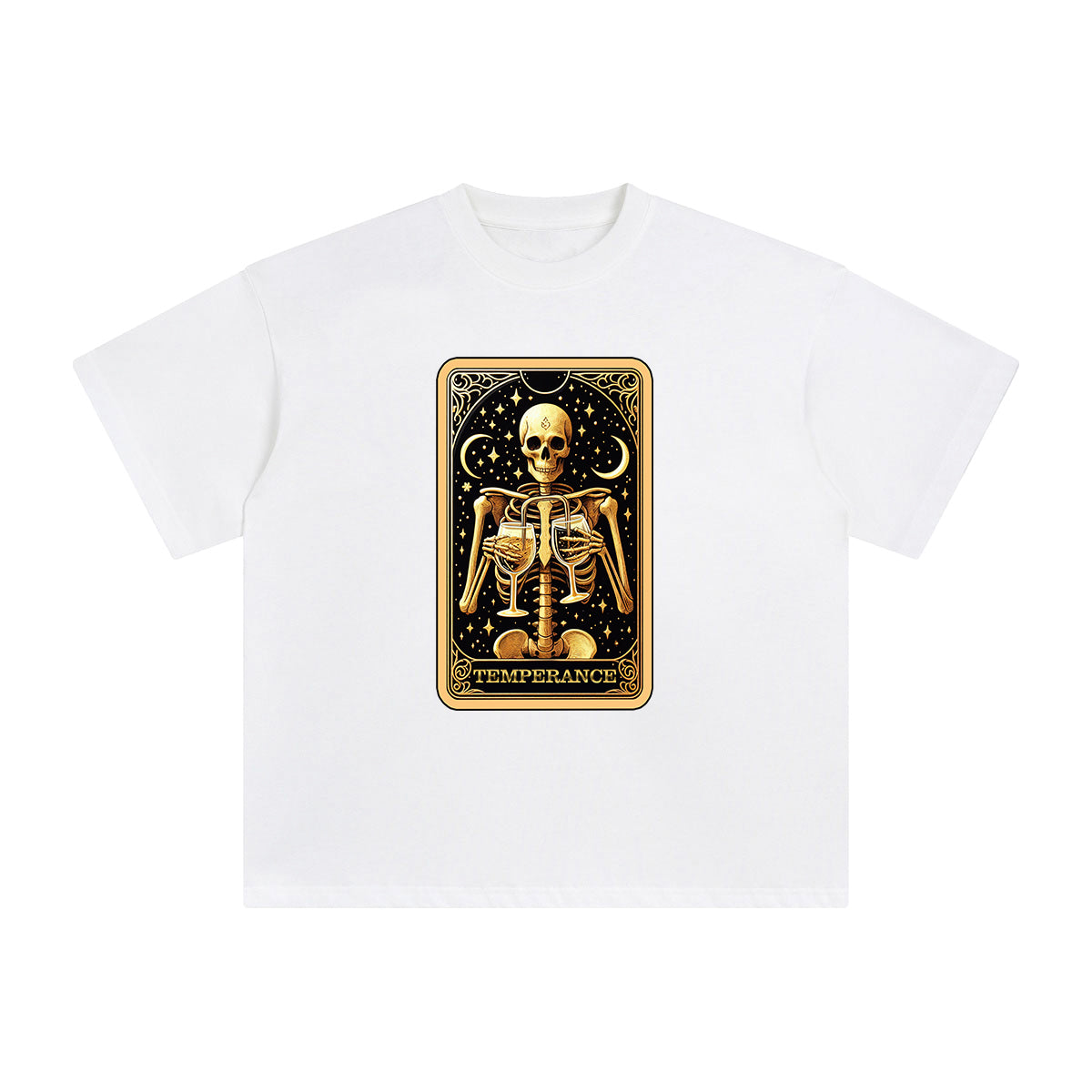 Temperance Skeleton Card Graphic Tee-INNBLAC Fashion Apparel