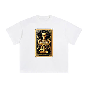 Temperance Skeleton Card Graphic Tee-INNBLAC Fashion Apparel