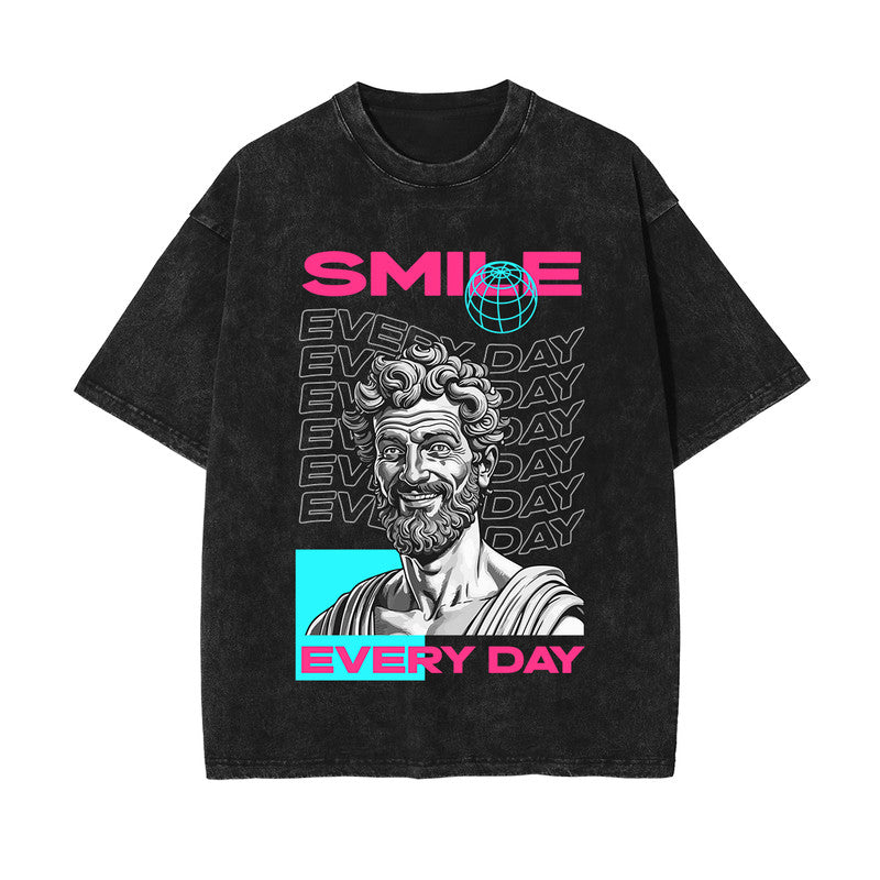 Smile Everyday Greek Statue Urban Graphic Tee-INNBLAC Fashion Apparel