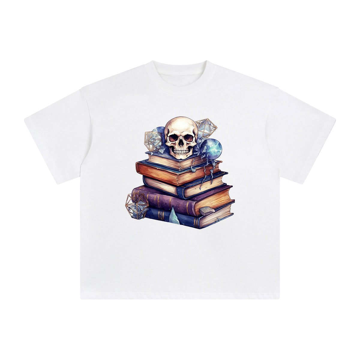 Skull & Books Graphic Tee-INNBLAC Fashion Apparel