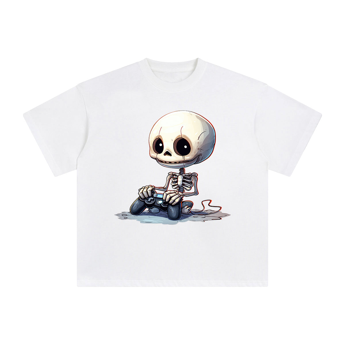 Cute Skeleton Gaming Graphic Tee-INNBLAC Fashion Apparel