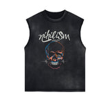 Neon Skull Sleeveless Graphic Tee-INNBLAC Fashion Apparel