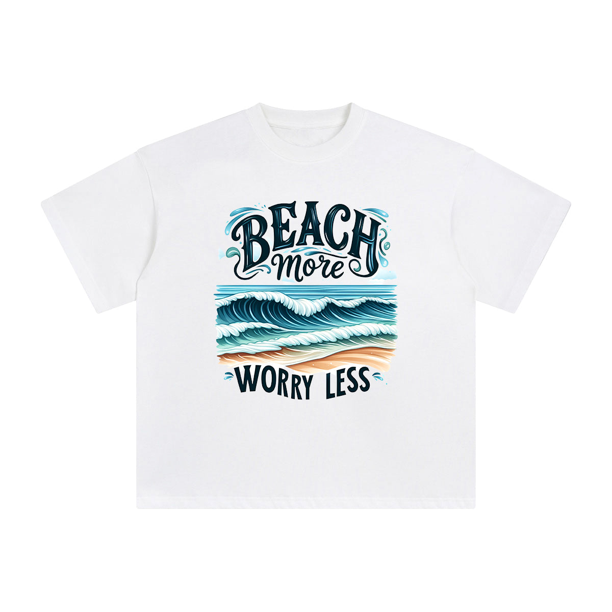 Beach More Worry Less Graphic Tee-INNBLAC Fashion Apparel