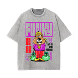 Funky Bear Graffiti Cartoon Graphic Tee-INNBLAC Fashion Apparel