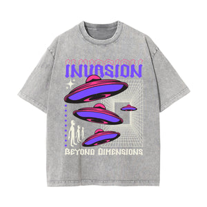 Invasion Graphic Stone Wash Tee-INNBLAC Fashion Apparel