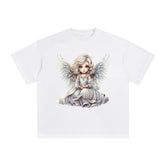 Silver Christmas Angel Graphic Tee-INNBLAC Fashion Apparel