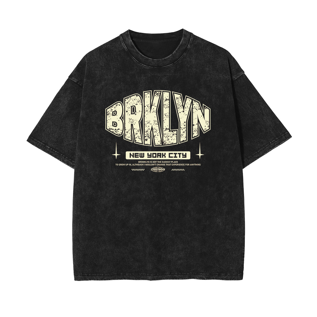 Brooklyn Stone Wash Graphic Tee-INNBLAC Fashion Apparel