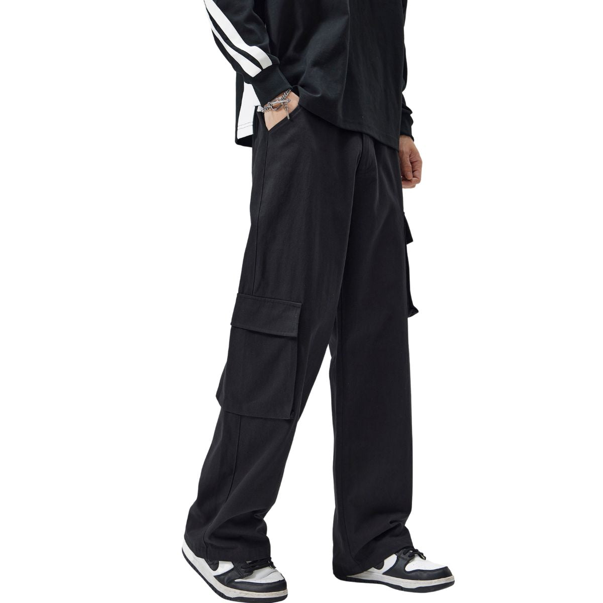 Solid Color Wide Leg Cargo Pants-INNBLAC Fashion Apparel