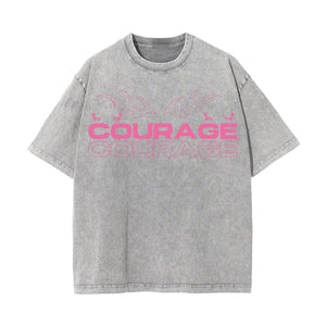 Courage Streetwear Stone Wash Graphic Tee-INNBLAC Fashion Apparel