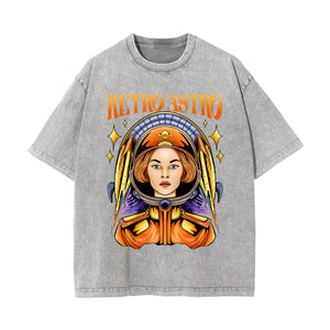 Retro Astro Washed Graphic Tee-INNBLAC Fashion Apparel