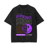 Hypocrisy Graphic Stone Wash Tee-INNBLAC Fashion Apparel