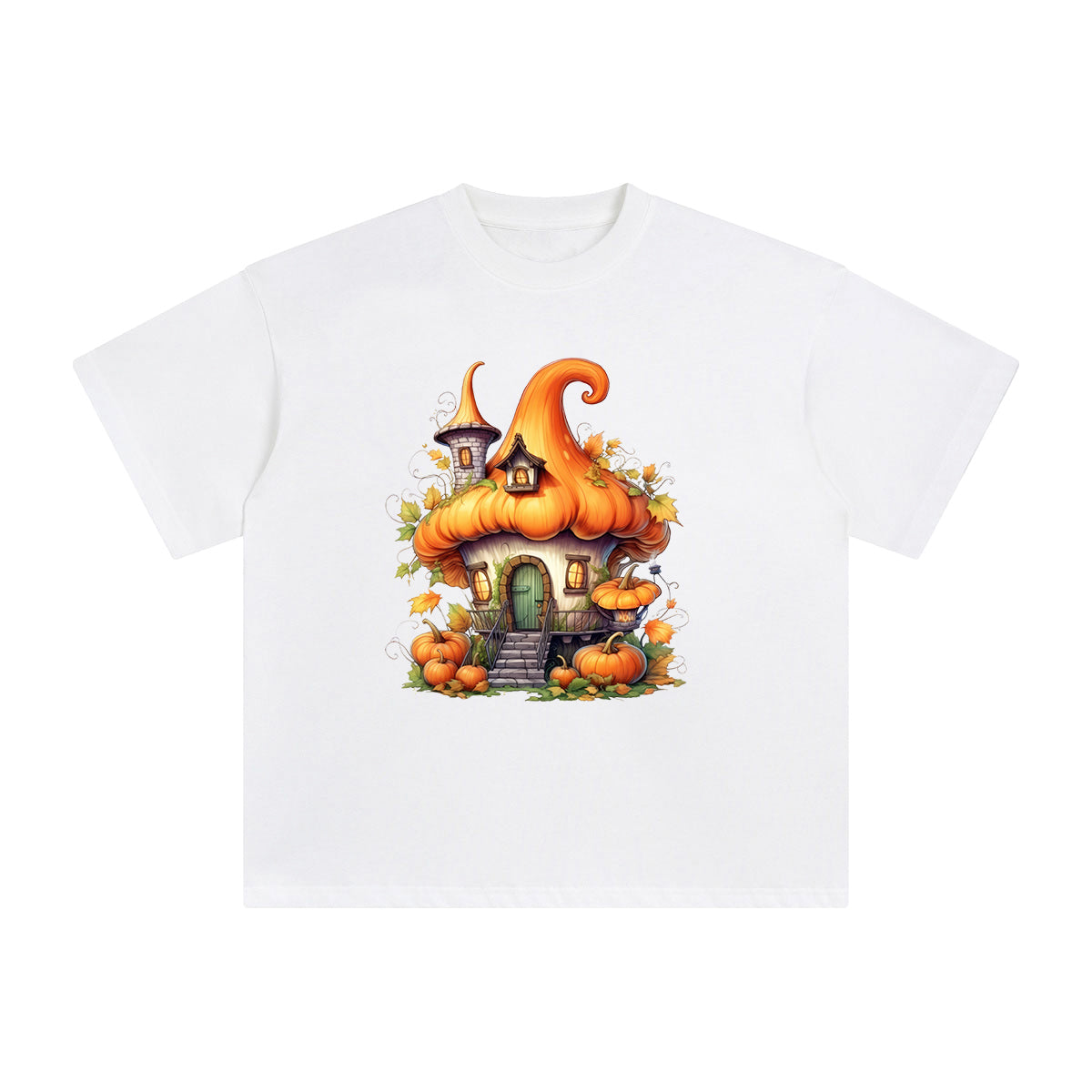 Fairy Pumpkin House Graphic Tee-INNBLAC Fashion Apparel