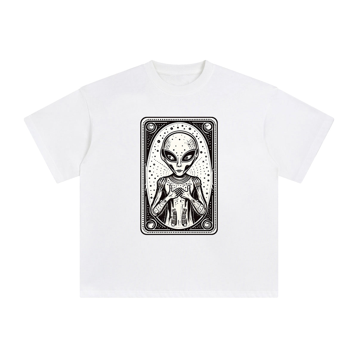 Alien Tarot Card Graphic Tee-INNBLAC Fashion Apparel