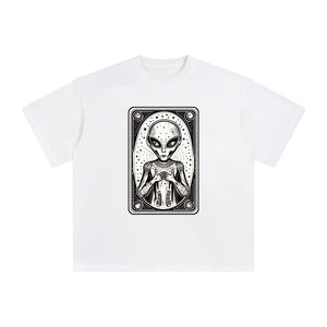 Alien Tarot Card Graphic Tee-INNBLAC Fashion Apparel