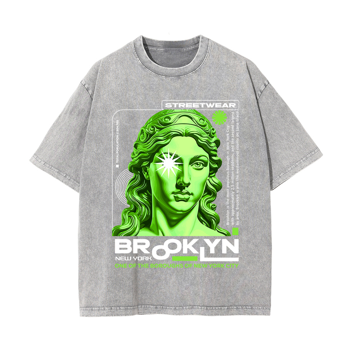 Brooklyn Urban Streetwear Statue Graphic Tee-INNBLAC Fashion Apparel