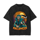 Halloween Graphic Washed Tee-INNBLAC Fashion Apparel