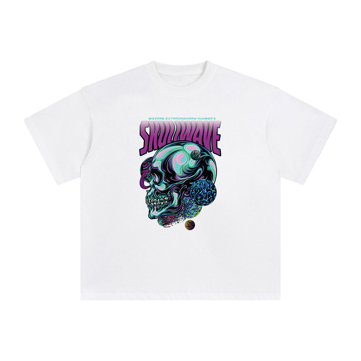 Melting Skull Wave Graphic T Shirt-INNBLAC Fashion Apparel