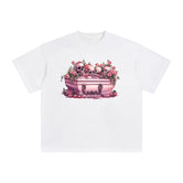 Pink Coffin Graphic Tee-INNBLAC Fashion Apparel