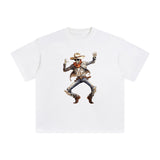 Skeleton Cowboy Graphic Tee-INNBLAC Fashion Apparel