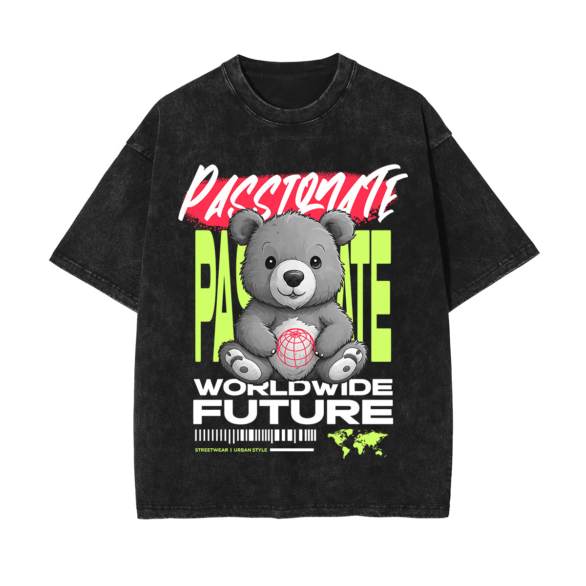 Passionate Bear Urban Streetwear Graphic Tee-INNBLAC Fashion Apparel