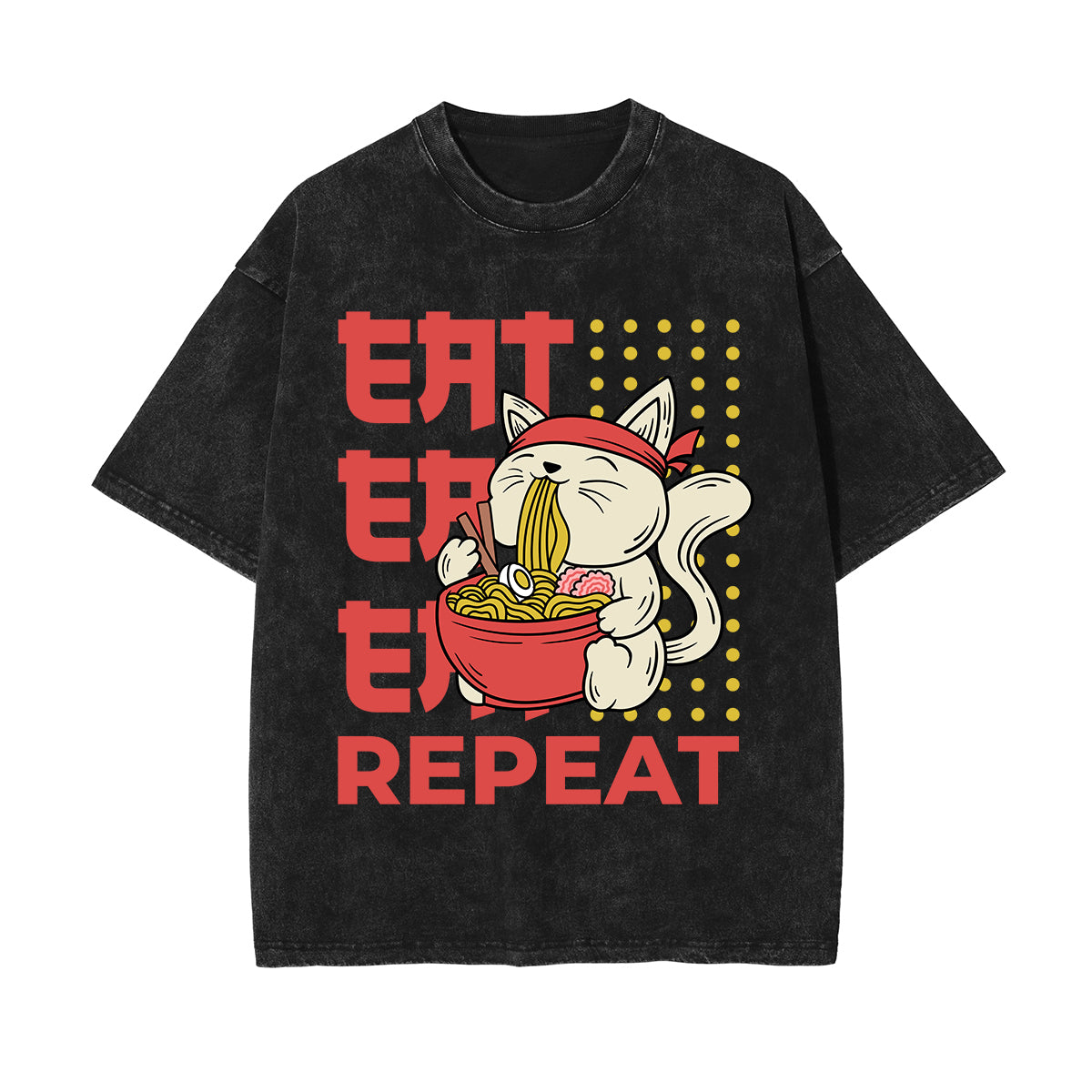 Eat Repeat Graphic Washed Tee-INNBLAC Fashion Apparel