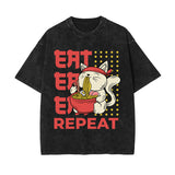 Eat Repeat Graphic Washed Tee-INNBLAC Fashion Apparel