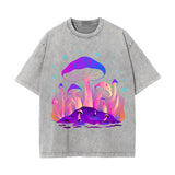 Lovely Mushroom Washed Graphic Tee-INNBLAC Fashion Apparel