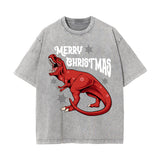 Merry Christmas Dinosaur Graphic Tee-INNBLAC Fashion Apparel