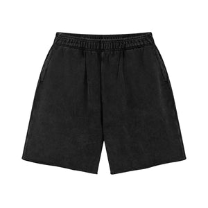 Raw Edge Washed Short Pants-INNBLAC Fashion Apparel