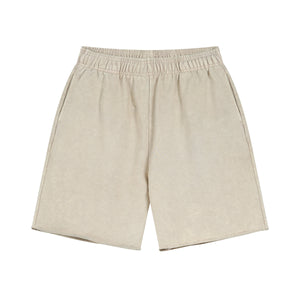 Raw Edge Washed Short Pants-INNBLAC Fashion Apparel