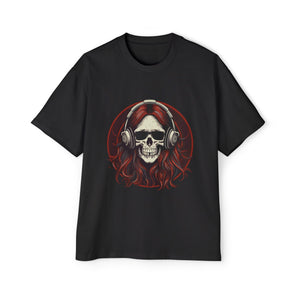 Skull With Headphones Graphic Tee-INNBLAC Fashion Apparel