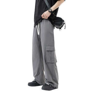 Men's Solid Color Baggy Cargo Pants-INNBLAC Fashion Apparel