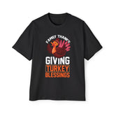 Family Thanksgiving Turkey Blessings Graphic Tee-INNBLAC Fashion Apparel