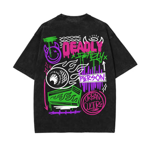 Graffiti Urban Typography Graphic Tee-INNBLAC Fashion Apparel