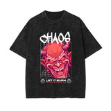 Chaos Red Devil Streetwear Graphic Tee-INNBLAC Fashion Apparel