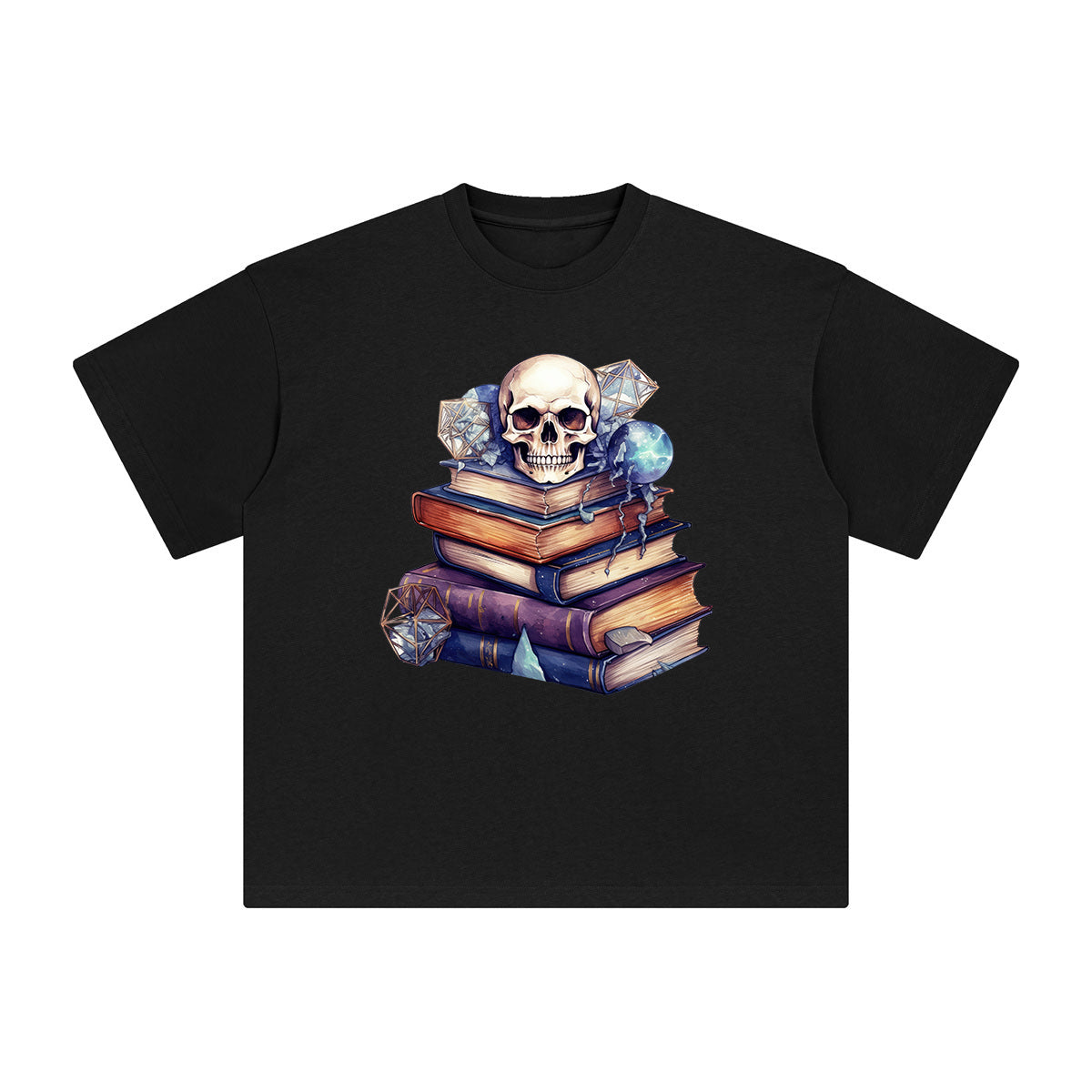 Skull & Books Graphic Tee-INNBLAC Fashion Apparel