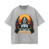 Spooky Babe Graphic Washed Tee-INNBLAC Fashion Apparel