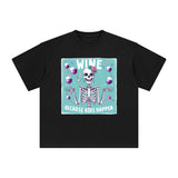 Beautiful Skeleton & Wine Graphic Tee-INNBLAC Fashion Apparel