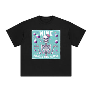 Beautiful Skeleton & Wine Graphic Tee-INNBLAC Fashion Apparel