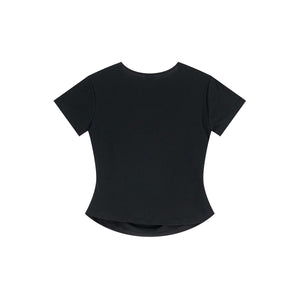 Square Neck Pleated Waist Crop Top 4.5oz-INNBLAC Fashion Apparel