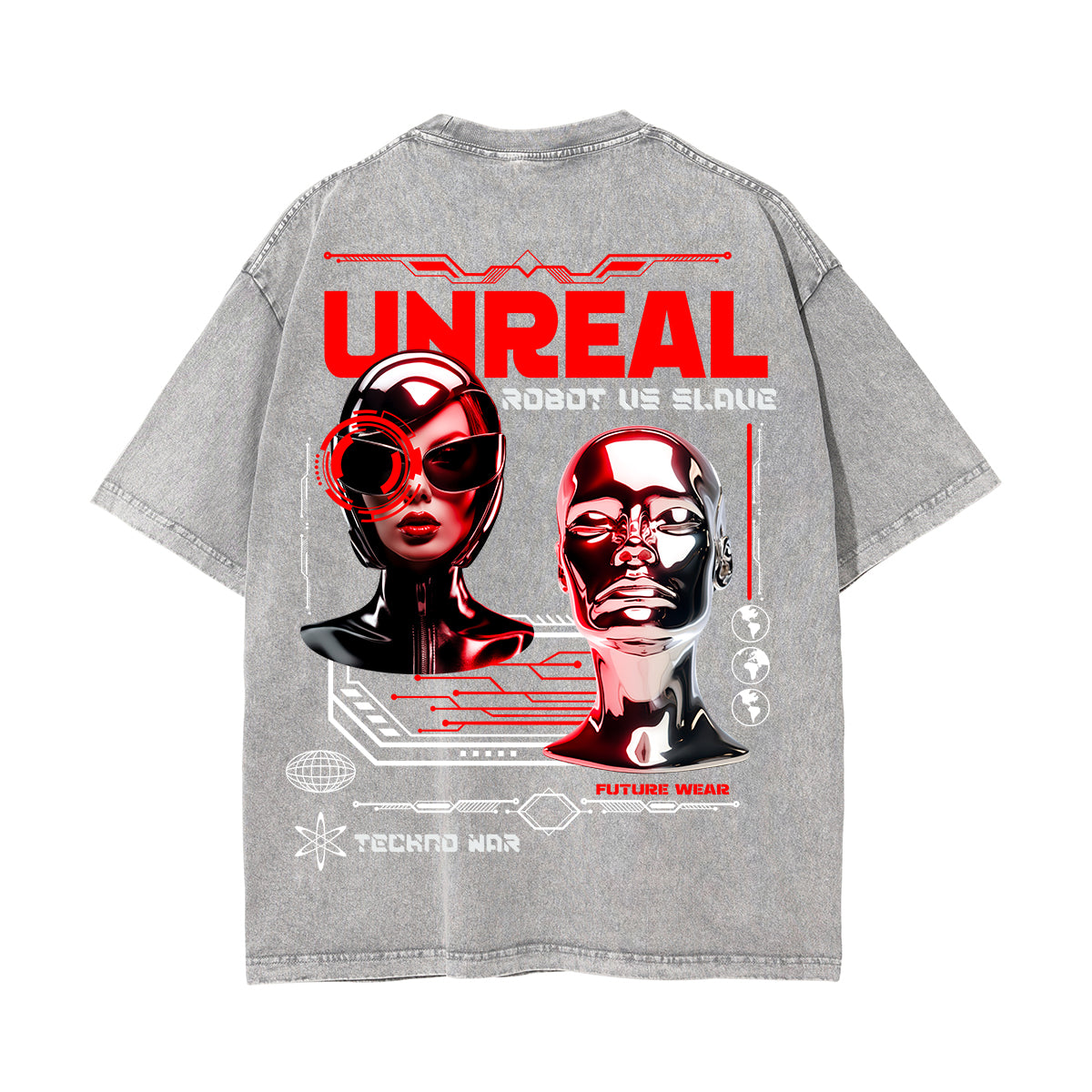 Metallic Streetwear Chrome Graphic Tee-INNBLAC Fashion Apparel