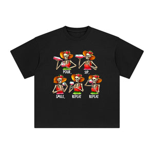 Skull Wine Tasting Graphic Tee-INNBLAC Fashion Apparel