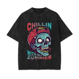 Chillin With My Zombies Graphic Tee-INNBLAC Fashion Apparel