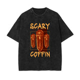 Scary Streetwear Stone Wash Graphic Tee-INNBLAC Fashion Apparel