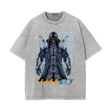 Urban Ninja Stone Wash Graphic Tee-INNBLAC Fashion Apparel