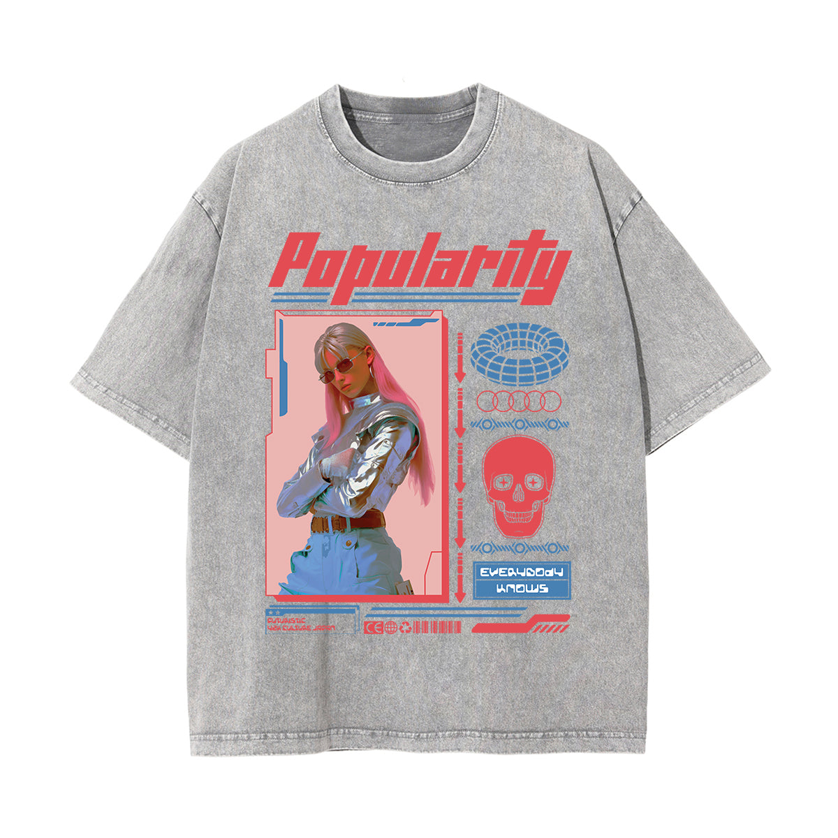 Popularity Y2k Streetwear Graphic Tee-INNBLAC Fashion Apparel