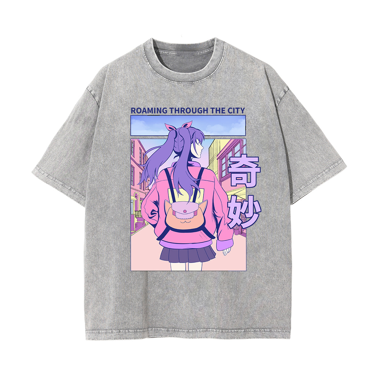 Girl Roaming Through The City Graphic Tee-INNBLAC Fashion Apparel