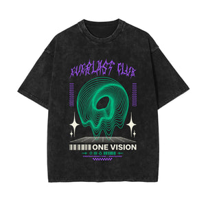 One Vision Stone Wash Graphic Tee-INNBLAC Fashion Apparel