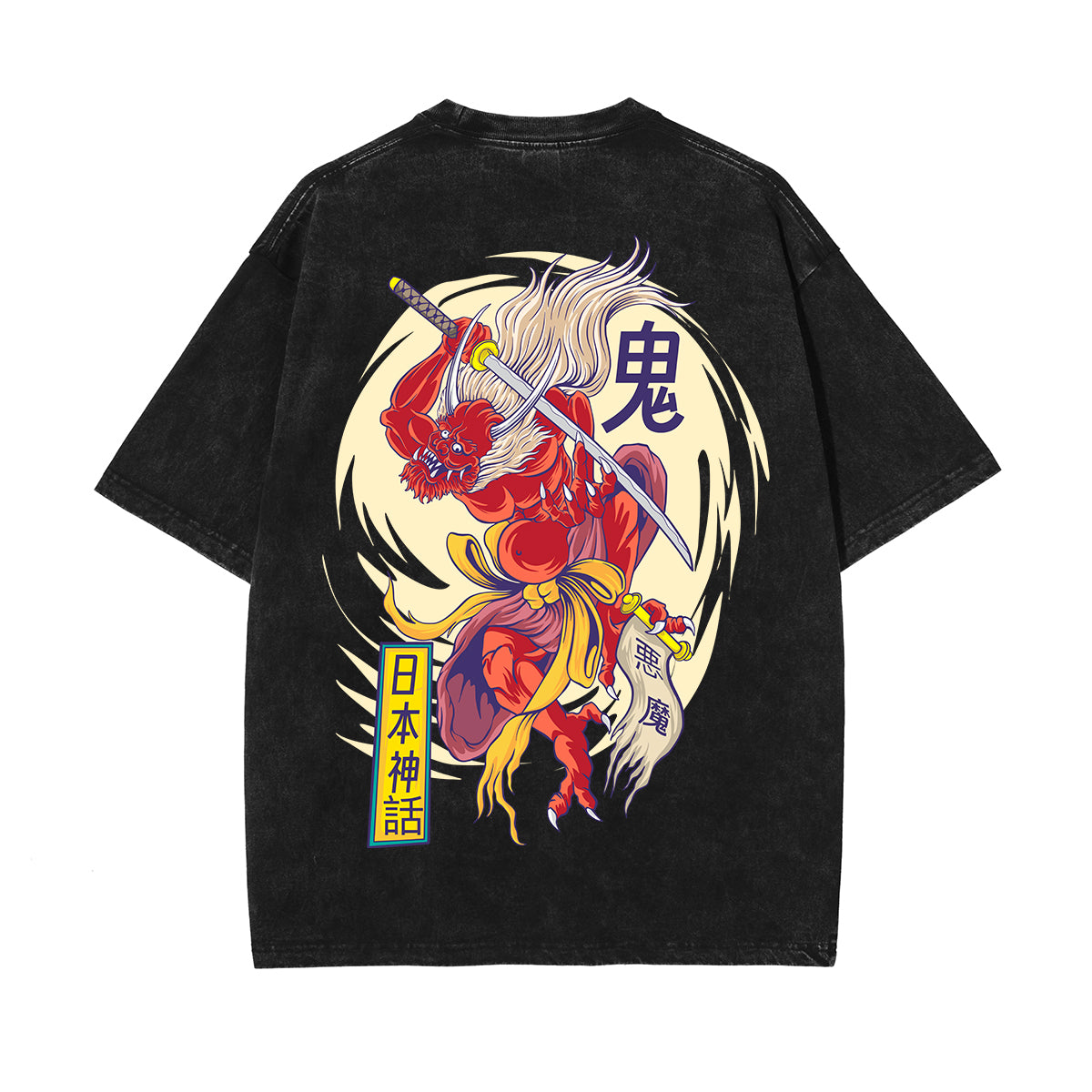 Chinese Characters Japanese Mythology Graphic Tee-INNBLAC Fashion Apparel