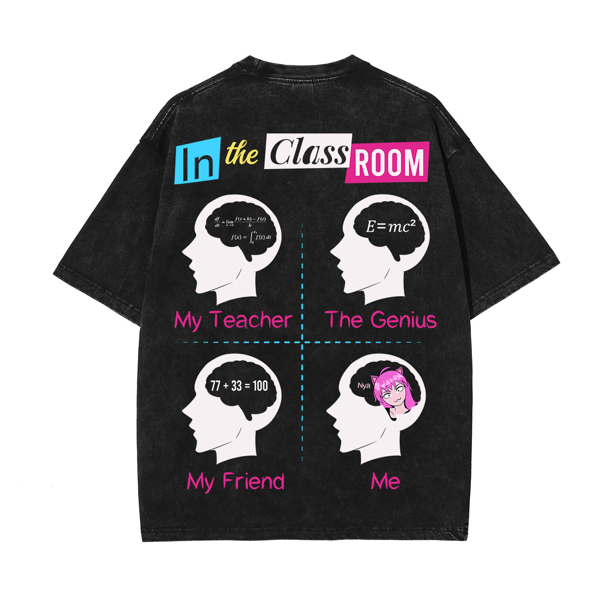 In The Class Room Graphic Washed Tee-INNBLAC Fashion Apparel